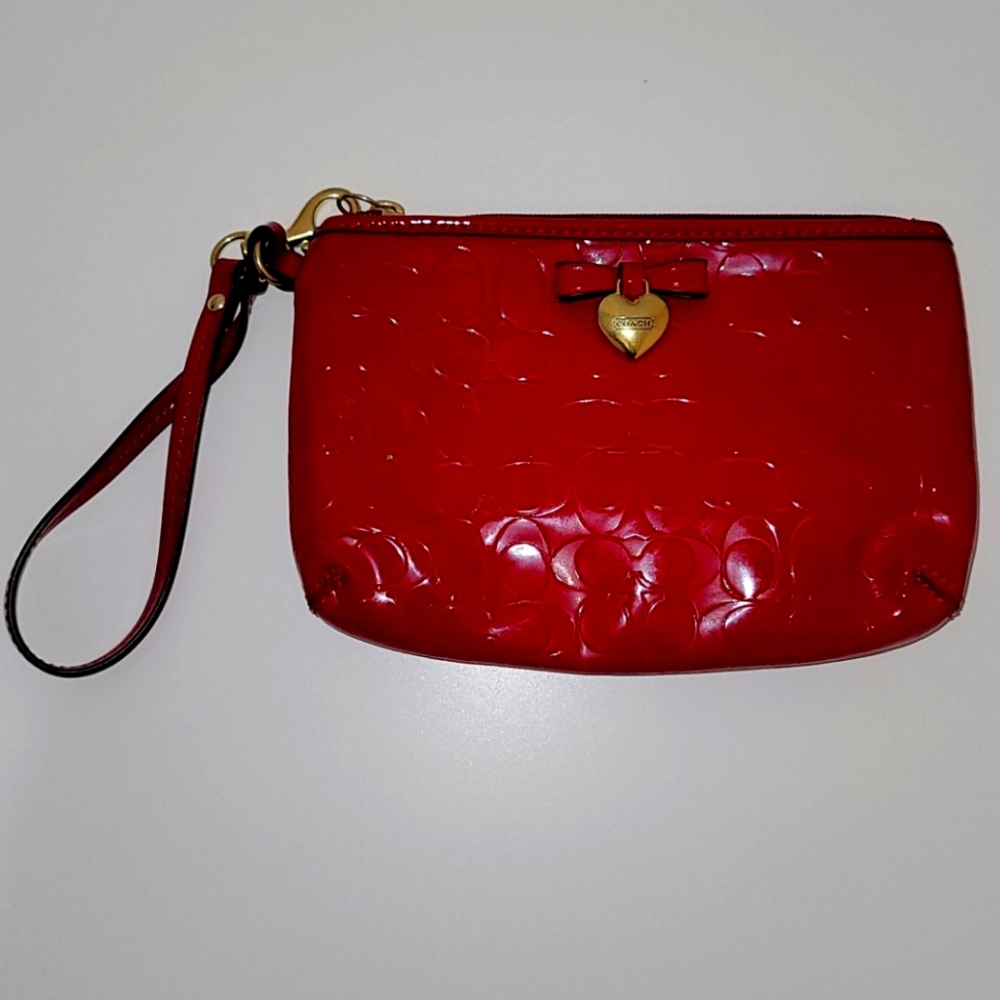 Red COACH Wristlet